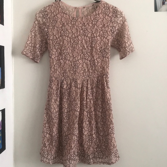 Cute Lace pink dress